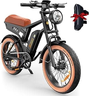 isinwheel Electric Bike Adults 750/1500W Ebike 20/28MPH, 55-75 Miles Electric Motorcycle with 10.4/13AH Battery, 20" Fat Tire Electric Dirt Bike 7-Speed E-Bike Full Suspension, R/L Turn Headlight