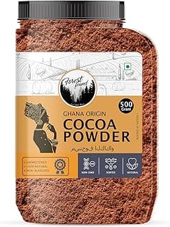 Forest Found 100 % Pure & Natural Unsweetened Dark Cocoa Powder for Cake and Chocolate Making (500 Gm)