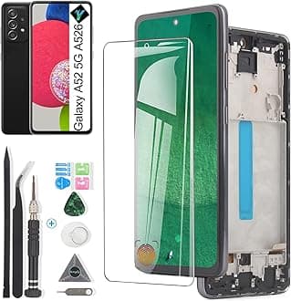 OLED for Samsung Galaxy A52 5G A526 A526U A526T A526V SM-A526A A526B A526U1 A526W A526F Screen Replacement LCD Display Touch Screen Digitizer Assembly with Kit(Suppor Fingerprint)