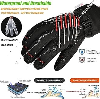 MOREOK Winter Gloves for Men/Women -10°F 3M Thinsulate Warm Touch Screen Snow Ski Bicycle Bike Gloves for Driving/Cycling/Running/Hiking