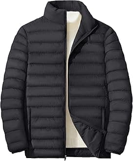 Men's Puffer Jackets Lightweight Warm Winter Coat Water-Repellent Windbreaker Insulated Quilted Packable Jacket