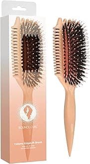 Bounce CurlVolume EdgeLift Brush, 5-in-1 Tool for Volumized, Defined Curls, Waves & Coils - Peach