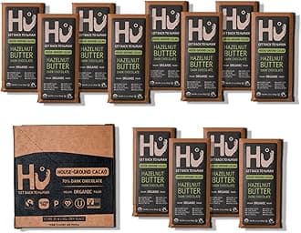 Hu Chocolate Bars | 12 Pack Hazelnut Butter Chocolate | Natural Organic Vegan, Gluten Free, Paleo, Non GMO, Fair Trade Dark Chocolate | 2.1oz Each