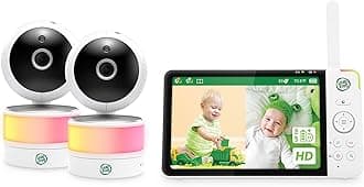 LeapFrog 2-Camera Color Night Vision Video Baby Monitor with 7" HD 1080p, Split Screen, 360 Pan & Tilt, 8X Zoom, Night Light, Humidity & Temperature Sensor, Up to 1000ft Long Range: LF920-2HD