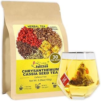 FullChea - Chrysanthemum Cassia Seed Tea, 30 Teabags, 5g/bag - Burdock Root, Goji Berries, Osmanthus, Honeysuckle Combination Herbal Tea