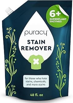 Puracy Stain Remover, Natural Travel and Laundry Stain Cleaner for Clothes, Baby Essentials, Kids Stains, Oil and Fabric Spot Cleaner, Unscented (Stain Remover Spray, 48 fl oz)