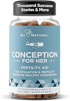 Eu Natural Conception for Her Fertility Supplements for Women - Ovulation, Hormonal Balance & Regular Cycle Support - Myo-Inositol, Folate, Shatavari & Vitex - 60 Vegetarian Capsules