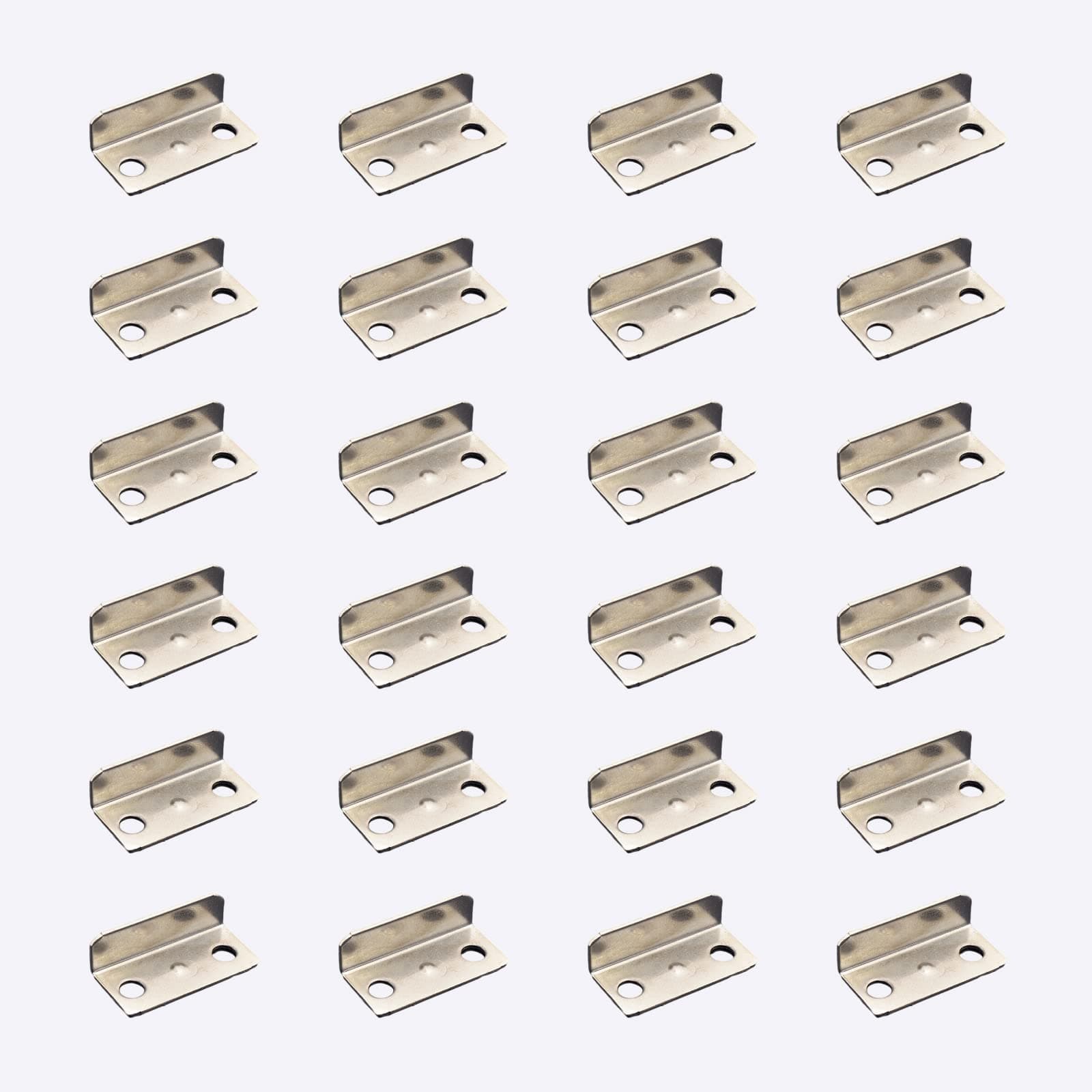 24 PCS Angled Drawer Lock Strike Plate L-Shaped Cabinet Cupboard Drawer Lock Strike Plate for Home and Office Silver