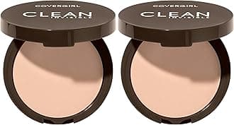 Covergirl Clean Invisible Pressed Powder, Lightweight, Breathable, Vegan Formula, Creamy Natural 120, 0.38oz (Pack of 2)