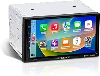 BOSS Audio Systems Elite BE7ACP Car Multimedia Player with Apple CarPlay Android Auto - 7 Inch LCD Capacitive Touchscreen, Double Din, Bluetooth, No CD/DVD Player, USB, SD, AV In, AM/FM Radio