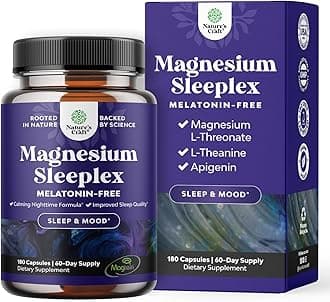 High Absorption Magnesium Sleep Supplement - Rest Support Magtein Magnesium L-Threonate and Apigenin Theanine for Sleep and Rest for Women & Men - Mg L-Threonate Melatonin Free Sleeping Aid - 180 Ct