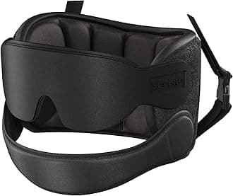 SARISUN Airplane Pillow Combo with Chin Strap, Travel Pillows for Airplanes with Sleep Eye Mask, 360° Headrest for Long Flights, Car Road Trip, Stop Bobblehead, Comfortable Flight Essentials, Black