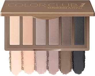 SUSIKEKI 6 Colors Mini Eyeshadow Makeup Palette Neutral Nude Smoky Eye Shadow Taupe & Brown Matte Make Up Pallet with Mirror Highly Pigmented Long Lasting Waterproof Travel Size Gift Kit 01