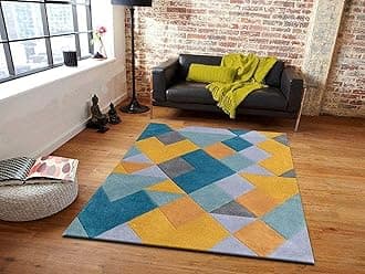 Carpet for Living Room Rugs for Bedroom 7x7 Square feet Floor mat Diamond Multi Color