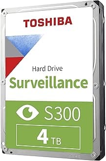 Toshiba S300 4TB Surveillance 3.5” Internal Hard Drive – CMR SATA 6 Gb/s 5400 RPM 128MB Cache - HDWT140UZSVAR