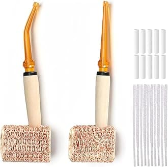 Joyoldelf Handmade Corn Cob Pipe - Natural Corncob Tobacco Pipe Set with Light Brown Stem, Pipe Cleaners and 5mm Filters, Perfect Starter Pipe Kit for Beginner and Hospitality