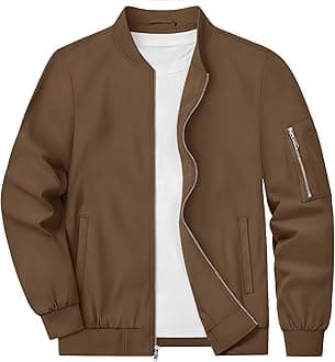 KEFITEVDMens Lightweight Jacket Casual Bomber Jackets Military Windbreaker with Multi Pockets