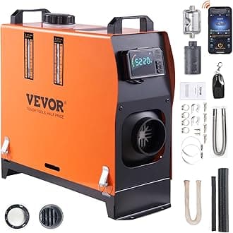 VEVOR Diesel Air Heater, Built-in 12V 5KW Diesel Heater with Remote Control and LCD Display, 5L Tank Compact Diesel Heating Solution, Fast Heating for