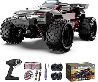 1:18 Scale All Terrain RC Cars, 40km/h High Speed Remote Control Car, 2.4Ghz RC Car Toys Gifts for Kids and Adults, 4WD Electric Vehicle with 2 Rechargeable Batteries, Off Road Monster Truck