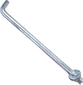 Hard to Find Fastener Hot Dip Galvanized Anchor Bolts, Sturdy Steel Anchors for Concrete, Cement, Asphalt in Construction, 1/2-13 x 12, Pack of 25