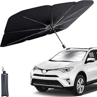 Marita Car Windshield Sun Shade Umbrella, Foldable Front Window Sunshade Umbrella for UV Ray Block & Heat Protection for Most Vehicles