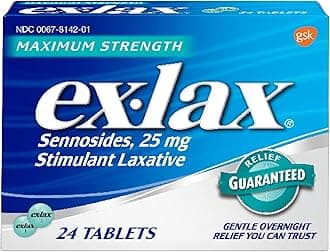 Ex-Lax Maximum Strength Stimulant Laxative Pills, 24 count