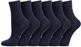 Bahob® 6 Pairs Boys Girls Kids Unisex Back to School Cotton Rich Plain Ankle School Socks