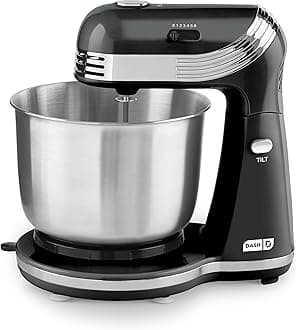 Everyday Stand Mixer - Compact Tilt-Head Stand Mixer for Everyday Recipes - 6-Speed Power with Stainless Steel Bowl - Black, 3-Quart