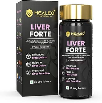 Healeo Liver Forte 2500mg, 17-in-1 Milk Thistle Liver Detox Supplement with NAC, Glutathione, Turmeric, Dandelion - Fatty Liver Cleanse, Care & Support - Lab Tested - 30 Veg Tablets
