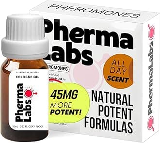 Pheromone Infused Cologne Oil for Him - 10 mL Bottle of Magnetic Charm (All Day Scent [45MG])