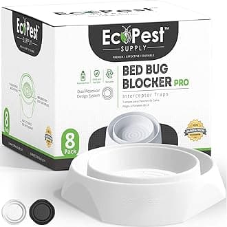 Bed Bug Interceptors – 4 Pack | Bed Bug Blocker (Pro) Interceptor Traps (White) | Insect Trap, Monitor, and Detector for Bed Legs