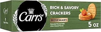 Carr's Crackers, Baked Snack Crackers, Party Snacks, Rosemary, 5oz Box (1 Box)