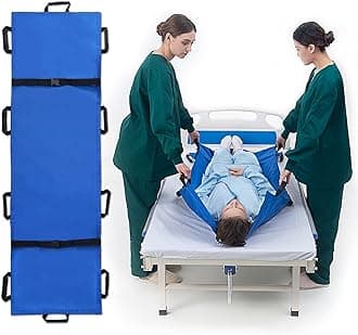 Folding 71”x30” Portable Transport Adjustable Belt Stretcher with 10 Rubber Handles, Carrying Bag Patient Animal Mover Travel Size Emergency Rescue Casualty Evacuation-Capacity 625 lbs