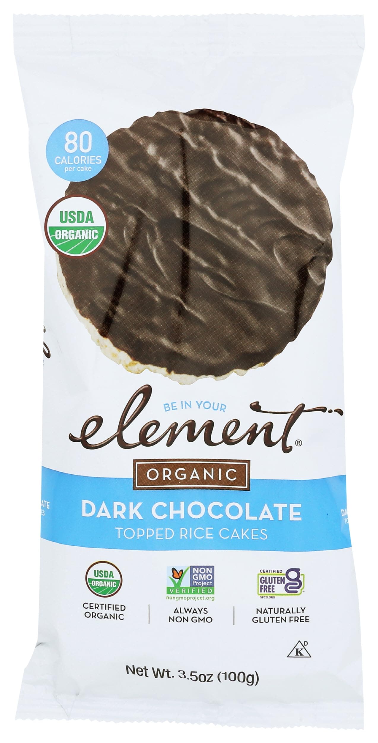 Element Snacks Organic Rice Cake Dark Chocolate, 3.5 oz