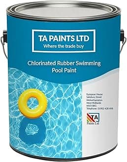 T A Paints Ltd Swimming Pool Paint Waterproof Rubber Pool High Chemical Protection Gloss Pool & Pond Chlorinated Rubber Coating (2.5 Litres, BS 20 E 51 Blue)