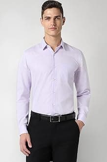 Peter England Men Polycotton Solid Slim Fit Shirt