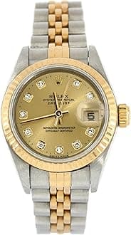 RolexPre-Loved Oyster Perpetual Datejust Automatic Watch Stainless Steel and Yellow Gold with Diamond Markers 26