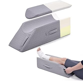 TANYOO 2-Height Memory Foam Leg Elevation Pillow for After Surgery Adjustable Knee Replacement Pillow for Blood Circulation Leg Wedge Pillow for Knee Surgery, Foot Injury, Leg Swelling
