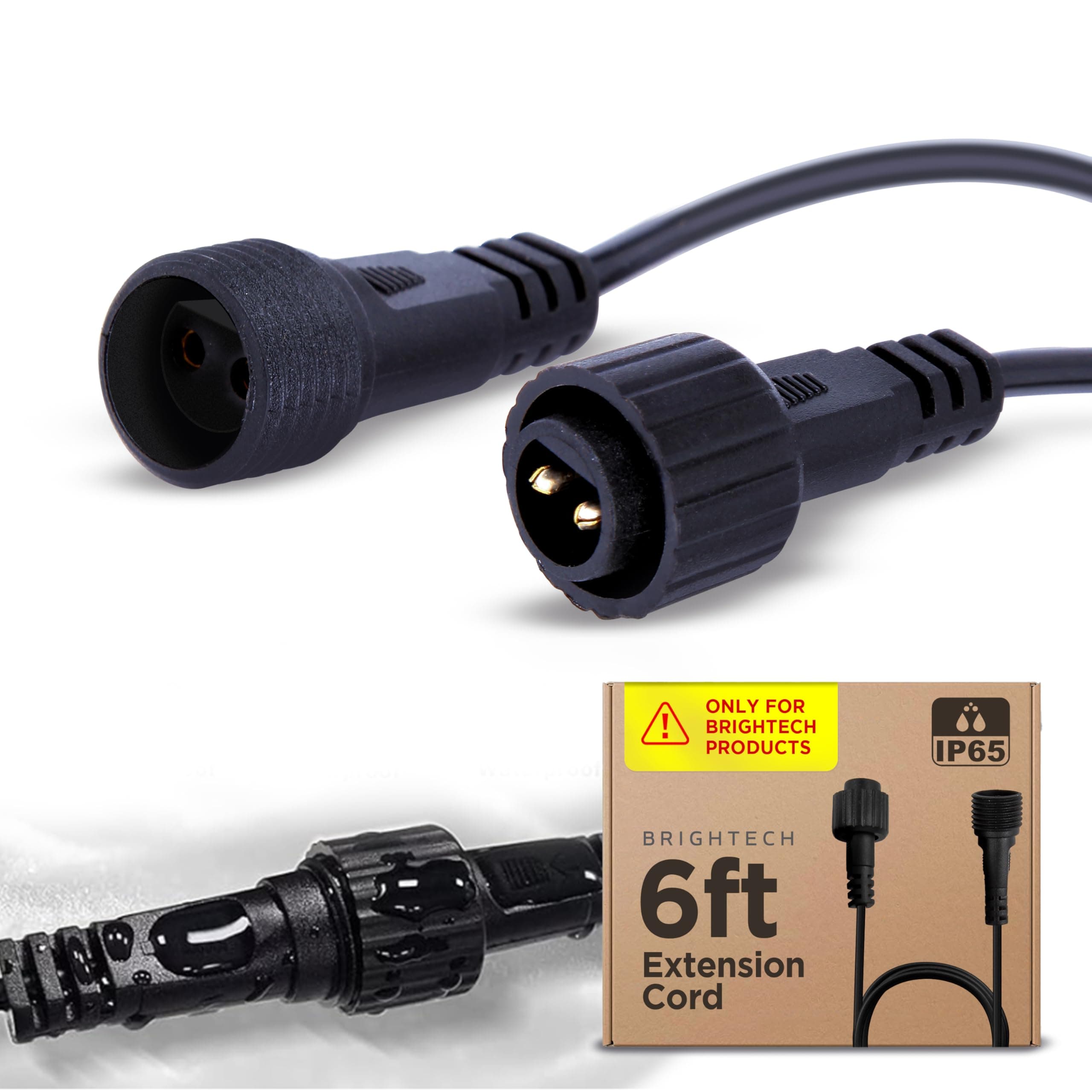 Brightech Ambience Pro - Extension Cable for Solar Outdoor String Lights - 6ft Cable Also Known as Wire - Helps You Place the Panel in Direct Sunlight