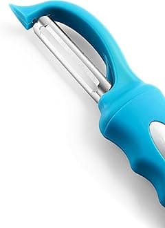 Spring Chef Premium Swivel Vegetable Peeler, Comfortable Handle and Ultra Sharp Stainless Steel Blades - Perfect Kitchen Peeler For Veggie, Fruit, Potato, Carrot, Apple - Teal