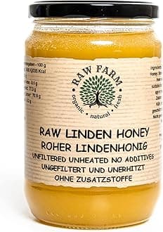 Raw Farm - Pure Raw Linden Honey 900 g - Unfiltered, Unheated, Unprocessed, Cold-Extracted – Rich in Enzymes & Pollen, Straight from RAW FARM Bee hives