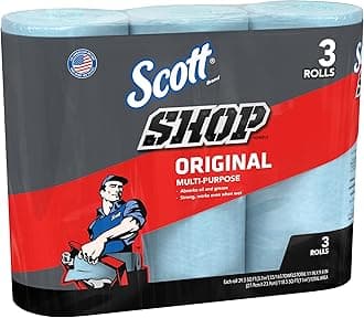 SCOTT SHOP ORIGINAL Heavy Duty Blue Towels - 3 Rolls x 55 Sheets (165 Total)