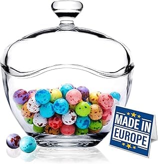 Candy Glass Bowl and Food Storage Container with Lid, Cookie Jar Decorative Candy Buffet