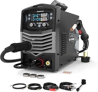 - MIG Welder, 200A Duo Voltage 5 in 1 Aluminum MIG Welding Machine, MIG/Flux Core/Spool Gun/Lift TIG/Stick, IGBT Inverter Welder Synergic Control, Digital Display (NEW VERSION)