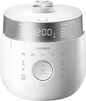 CUCKOO Twin Pressure Rice Cooker 10-Cup Uncooked / 20-Cup Cooked with Induction Heating Technology, 20 Menu Modes with Voice Guide, Large Rice Maker Multi-Cooker & Pressure Cooker (CRP-LHTR1009FW)