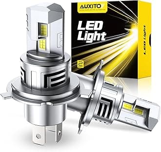 AUXITO H4 Bulbs, 900% Brighter 6500K White Illumination, Factory Halogen Size Match, Simple Plug and Play, 99% Vehicle Compatible, Pack of 2