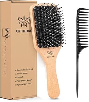 Hair Brush Boar Bristle Hairbrush for Thick Curly Thin Long Short Wet or Dry Hair Adds Shine and Makes Hair Smooth, Best Paddle Hair Brush for Men Women Kids