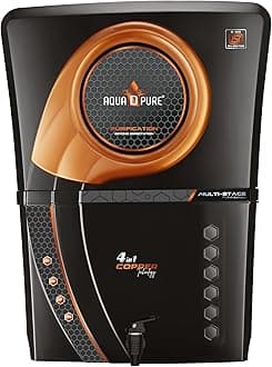 AQUA D PURE 4 in 1 Zinc Technology RO Water Purifier with RO, UV, UF, TDS Adjuster 12L | 10 Stage Purification | Suitable for all type water supply