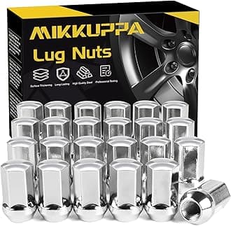 MIKKUPPA 24pcs M14x1.5 Lug Nuts - Replacement for Chevy Silverado Suburban Tahoe, GMC Sierra 1500 Yukon, Buick Cadillac Dodge Chrysler, OEM Factory Wheel, Chrome Closed End One-Piece Tire Nut