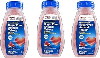 Extra Strength Sugar Free Antacid Tablets, 80CT Pack of 3